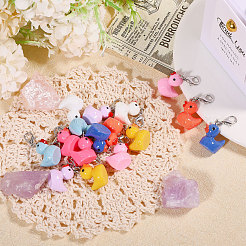 Украшения с подвесками из смолы в форме утки&nbsp;HJEW-CA00004