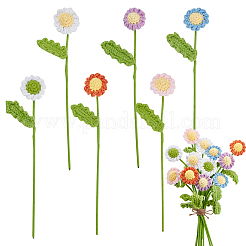 Ручная работа крючком пряжа цветочные украшения с железной проволокой&nbsp;AJEW-GA0008-98