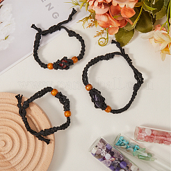 6шт плетеные браслеты из вощеного хлопкового шнура&nbsp;BJEW-SC0001-25