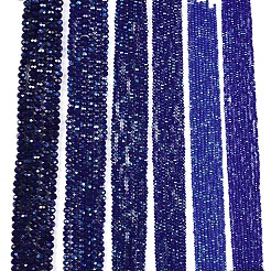 Гальванизировать непрозрачные сплошной цвет стеклянные бусы пряди&nbsp;X-EGLA-A044-P4mm-L07