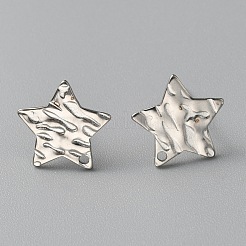 Серьги-гвоздики из нержавеющей стали 304 с текстурированной геометрией и отверстием&nbsp;STAS-WH0027-54A