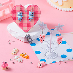 Набор для изготовления висячих серег из смолы в форме кошки своими руками&nbsp;DIY-TA0009-93