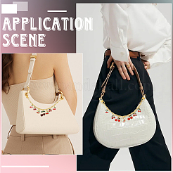 2 шт. 2 стиля сплав эмаль красная вишня подвеска латунная сумка декоративные цепочки&nbsp;HJEW-SC0002-63