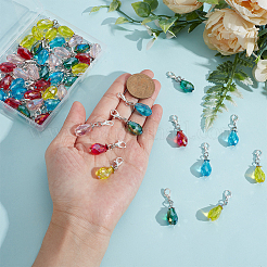 50 шт. подвесных украшений из гальванического стекла 5 цветов&nbsp;HJEW-ME00039