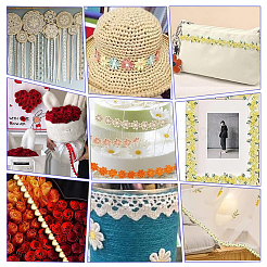 2 рулон полиэстеровой кружевной ленты с сердечками и цветами 2 стилей&nbsp;OCOR-PH0004-66B