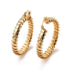 Латунные серьги обруча&nbsp;LS-EJEW-Z117-01G