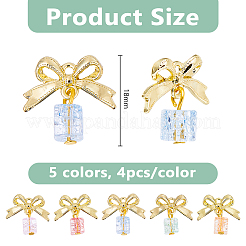 20 шт. 5-х цветные стеклянные кубические и литые подвески-банты&nbsp;PALLOY-DC00037
