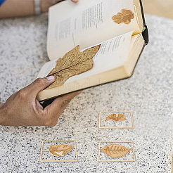 16шт 4 стиля латунный прямоугольник с закладками в виде листьев&nbsp;AJEW-DR0001-70