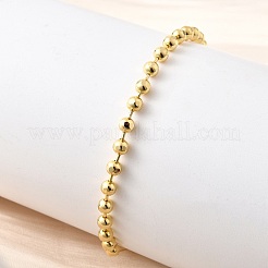 Латунные круглые бусины слайдер браслеты для женщин&nbsp;BJEW-D317-13C-G
