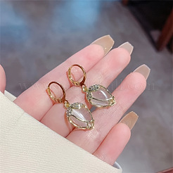 Серьги-подвески из сплава с прозрачным кубическим цирконием&nbsp;FS-WGAEA82-01