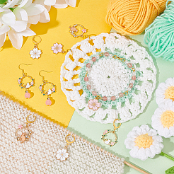 Маркеры петель с замком подвеска кошка/сакура из сплава эмали&nbsp;HJEW-PH01867