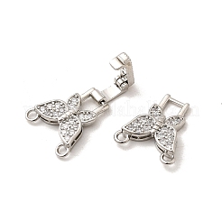 Застежки для часов из латуни с микропаве из прозрачного кубического циркония&nbsp;KK-A266-23P