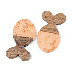 Подвески из прозрачной смолы и ореха&nbsp;RESI-S389-053A-B04