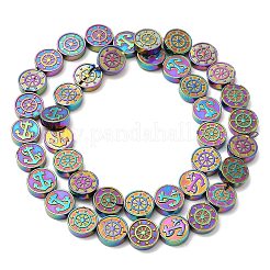 Гальванизировать синтетические немагнитных гематита бусы пряди&nbsp;G-E602-02