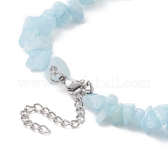 Ожерелья из бисера с чипсами из натурального белого нефрита&nbsp;NJEW-JN04275-07