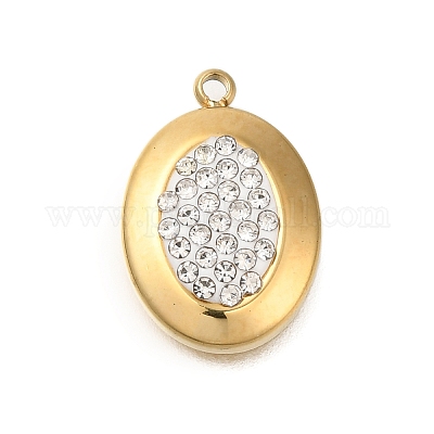 Ионное покрытие (ip) нержавеющая сталь 304 с подвесками из стразов и полимерной глины STAS-Q335-11G-1