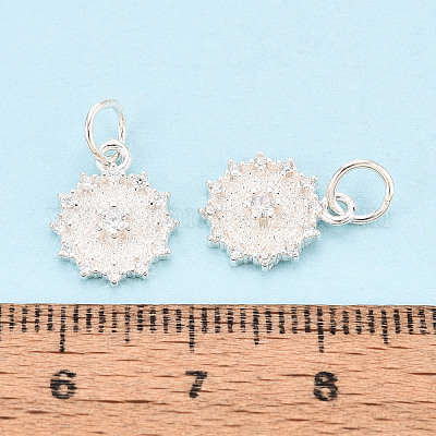 925 подвеска-цветок из стерлингового серебра с микропаве из прозрачных кубических цирконий&nbsp;STER-T009-20S-1