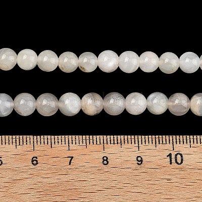Натуральный белый лунный камень бисер пряди&nbsp;G-C277-A01-6mm-1