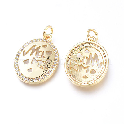 Латунные микро проложить кубического циркония подвески KK-I673-24G-1