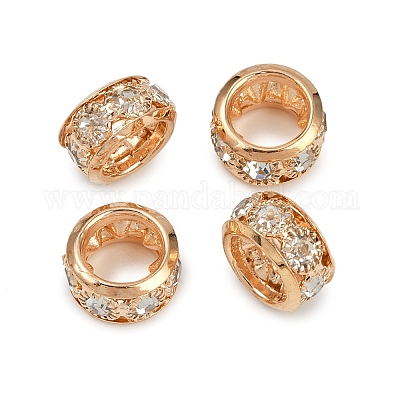 Латунные бусины со стразами &nbsp;KK-U071-02B-01KCG-1