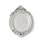 Brass Brass Pendant Cabochon Settings, Platinum, Oval, Tray: 21x17mm, 36x26x5mm, Hole: 1.8mm