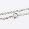 Tarnish Resistant 304 Stainless Steel Cable Chain Necklaces, with Spring Ring Clasps, Stainless Steel Color, 17.5 inch(44.4cm), 2mm