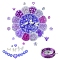 DIY Flower & Star Acrylic & ABS Plastic Imitation Pearl Beads Bracelets Making Kits, Purple, 7~23x0.8~29.5x0.8~7mm, Hole: 1~2.5mm