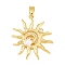 Brass & Enamel & Rhinestone Pendants, Sun Charms, Golden, 31x27.5x4mm, Hole: 6x4mm