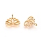 Brass Charms, Lotus Flower, Nickel Free, Real 18K Gold Plated, 10.5x12.5x1mm, Hole: 1.8mm
