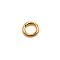 Brass Linking Rings, Round, Real 14K Gold Plated, 6x1mm, Inner Diameter: 4.5mm