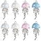 20Pcs 4 Colors Alloy Resin Pendants, Jellyfish Charms, Rack Plating, Mixed Color, 26.5x12x7.5mm, Hole: 1.2mm