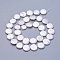 Shell Pearl Beads Strands, Flat Round, Snow, 9.8~11x2.5~3.5mm, Hole: 0.5mm, about 36~40pcs/strand, 15.94 inch~16.14 inch(40.5~41cm)