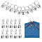 DIY Cube with Number 0~9 Knitting Tool Sets, including Acrylic Locking Stitch Markers and Knitting Row Counter Chains, Silver, 1.8~10cm, 11pcs/set
