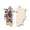 Single Face Christmas Printed Wood Big Pendants, Santa Claus Charms, FireBrick, 59x32x2.5mm, Hole: 2mm