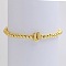 Brass Beaded Stretch Bracelets for Women, Letter, Golden, Letter U, Inner Diameter: 2-3/8 inch(6cm)