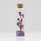 Glass Wishing Bottle Decorations, with Amethyst Chips Tree Inside and Cork Stopper, 22x74mm