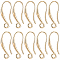 40Pcs Brass Earring Hooks, Real 18K Gold Plated, 22 Gauge, 20x2mm, Hole: 2.7mm, Pin: 0.6mm