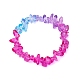 Эластичные детские браслеты цвета радуги со стеклянной крошкой и бисером для девочек BJEW-JB10779-3