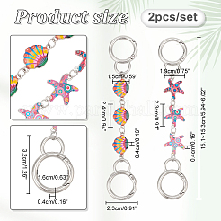 Удлинители ремешка из эмали из сплава ракушек и морских звезд&nbsp;AJEW-AB00078-03