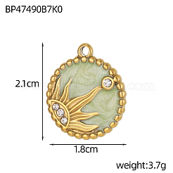 Подвески из нержавеющей стали 304 с микропаве из кубического циркония&nbsp;STAS-OY008-64G