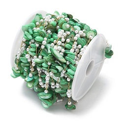 Цепочки ручной работы из натуральных ракушек и бисера&nbsp;CHS-F025-13G-05