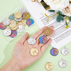 24 шт. подвески из нержавеющей стали 201 двух цветов&nbsp;STAS-DC0014-05