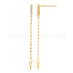 925 серебряная серьга-пусет с микропаве фианитов&nbsp;STER-T007-20G