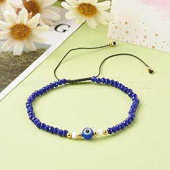 Регулируемые браслеты из плетеных бусин из нейлоновой нити&nbsp;BJEW-JB06440