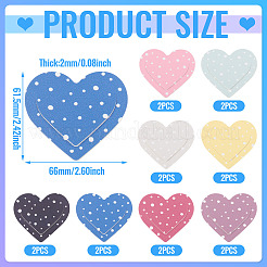 16 шт. 8 цвета закладки в форме сердца из искусственной кожи&nbsp;AJEW-TA0002-61