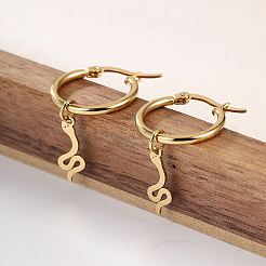 Модные ретро-повседневные серьги-кольца из нержавеющей стали в форме змеи 201&nbsp;AH0980