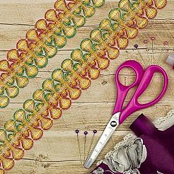 Кружевная отделка из полиэстера с вышивкой в этническом стиле&nbsp;OCOR-WH0070-20A