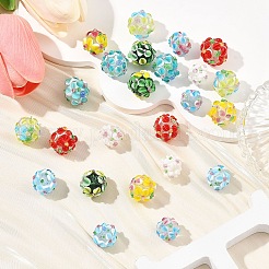 8шт 8 цвета бусины ручной работы с неровностями лэмпворк&nbsp;LAMP-YW0004-17