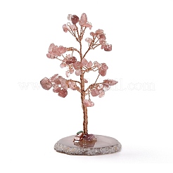 Натуральные клубничные кварцевые чипсы и агатовые украшения для пьедестала&nbsp;DJEW-A001-04B