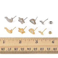 16 шт. 8 стиля фурнитуры для сережек-гвоздиков из нержавеющей стали 304&nbsp;STAS-FS0001-86